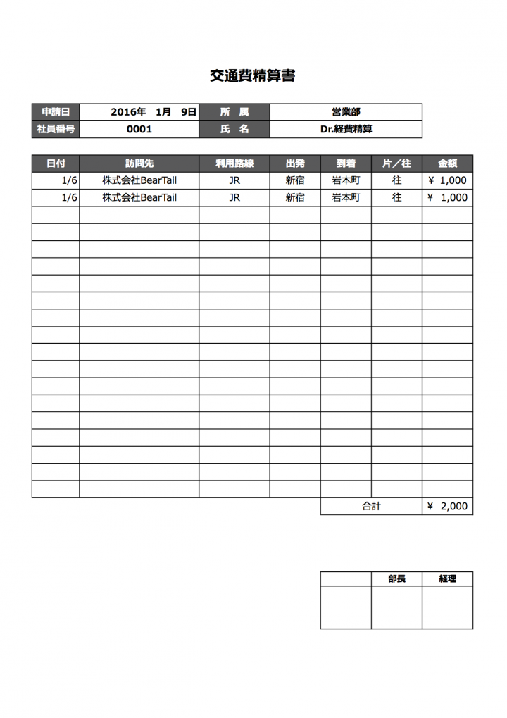 交通費精算テンプレートを無料ダウンロード 書き方やポイント 注意点を徹底解説